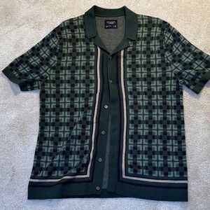 Abercrombie & Fitch Blue Striped Polo Shirt